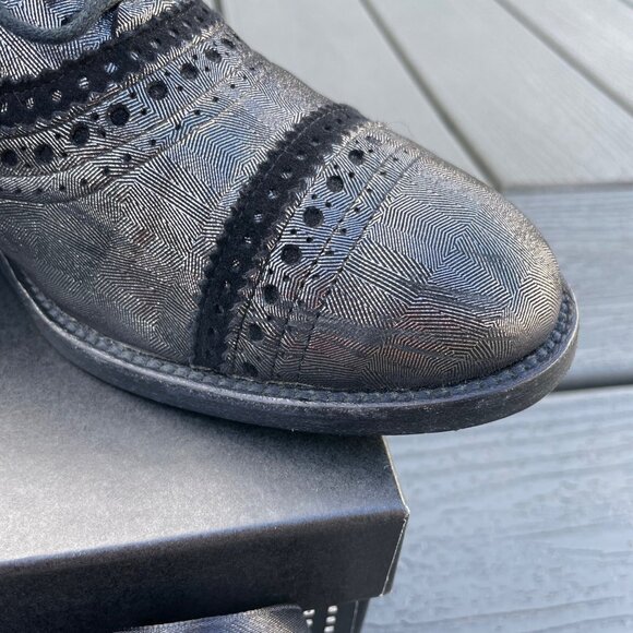Fratelli Rossetti Silver and Black Women's Oxford - Size 37.5 IT (7-7.5 US) - Picture 5 of 8